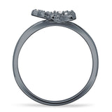 Butterfly Filigree Ring Cubic Zirconia 8mm Statement 925 Sterling Silver