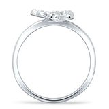 Butterfly Filigree Ring Cubic Zirconia 8mm Statement 925 Sterling Silver