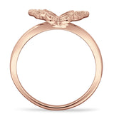 Heart Shaped Cluster Butterfly Ring 8.5mm Cubic Zirconia 925 Sterling Silver