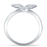 Heart Shaped Cluster Butterfly Ring 8.5mm Cubic Zirconia 925 Sterling Silver