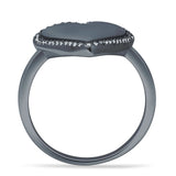 Heart 20.4mm Halo Cubic Zirconia Promise Ring 925 Sterling Silver