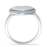 Heart 20.4mm Halo Cubic Zirconia Promise Ring 925 Sterling Silver