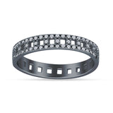 Round CZ Filigree Band
