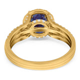 Art Deco Round Natural Stone Stackable Ring