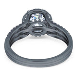 Art Deco Round Natural Stone Stackable Ring