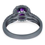 Art Deco Round Natural Stone Stackable Ring