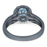 Art Deco Round Natural Stone Stackable Ring