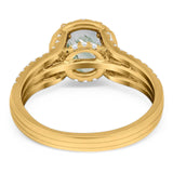 Art Deco Round Natural Stone Stackable Ring