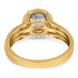 Art Deco Round Natural Stone Stackable Ring