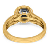 Art Deco Round Natural Stone Stackable Ring