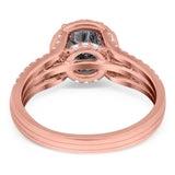 Art Deco Round Natural Stone Stackable Ring