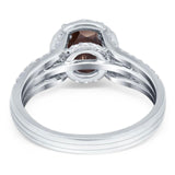 Art Deco Round Natural Stone Stackable Ring