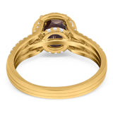 Art Deco Round Natural Stone Stackable Ring