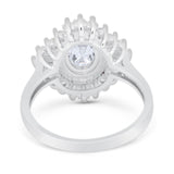 Floral Art Deco Halo Ring