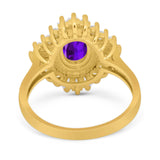 Floral Art Deco Halo Ring