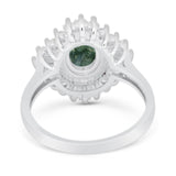 Floral Art Deco Halo Ring