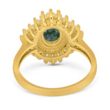 Floral Art Deco Halo Ring