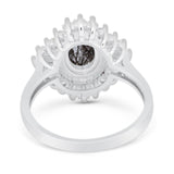 Floral Art Deco Halo Ring