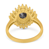 Floral Art Deco Halo Ring