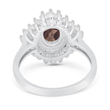 Floral Art Deco Halo Ring