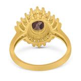 Floral Art Deco Halo Ring