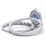 Art Deco Two Piece Oval Natural Stone Ring