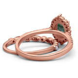 Art Deco Two Piece Oval Natural Stone Ring