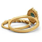 Art Deco Two Piece Oval Natural Stone Ring