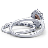 Art Deco Two Piece Oval Natural Stone Ring