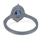 Art Deco Oval Natural Stone Wedding Ring