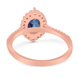 Art Deco Oval Natural Stone Wedding Ring