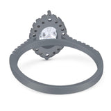 Art Deco Oval Natural Stone Wedding Ring