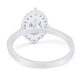 Art Deco Oval Natural Stone Wedding Ring