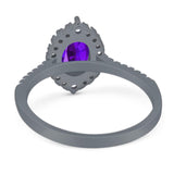 Art Deco Oval Natural Stone Wedding Ring