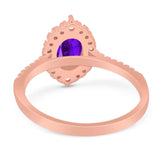 Art Deco Oval Natural Stone Wedding Ring