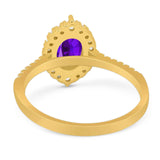 Art Deco Oval Natural Stone Wedding Ring