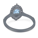 Art Deco Oval Natural Stone Wedding Ring