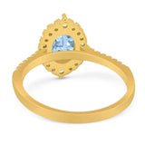 Art Deco Oval Natural Stone Wedding Ring