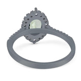 Art Deco Oval Natural Stone Wedding Ring