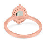 Art Deco Oval Natural Stone Wedding Ring