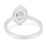 Art Deco Oval Natural Stone Wedding Ring