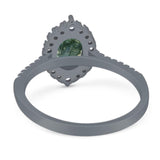 Art Deco Oval Natural Stone Wedding Ring