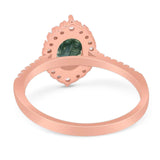 Art Deco Oval Natural Stone Wedding Ring