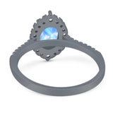 Art Deco Oval Natural Stone Wedding Ring