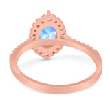 Art Deco Oval Natural Stone Wedding Ring