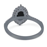 Art Deco Oval Natural Stone Wedding Ring