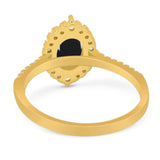 Art Deco Oval Natural Stone Wedding Ring