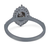 Art Deco Oval Natural Stone Wedding Ring