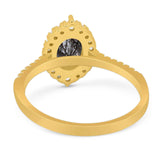 Art Deco Oval Natural Stone Wedding Ring