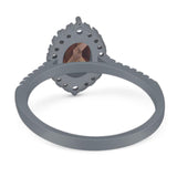 Art Deco Oval Natural Stone Wedding Ring